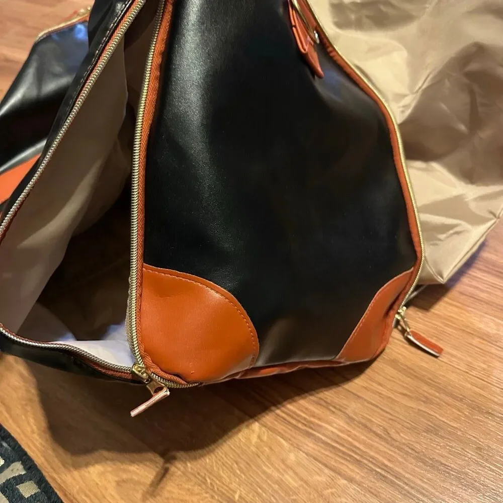 Classic Black and Brown Weekender Duffel Bag - Travel Ready